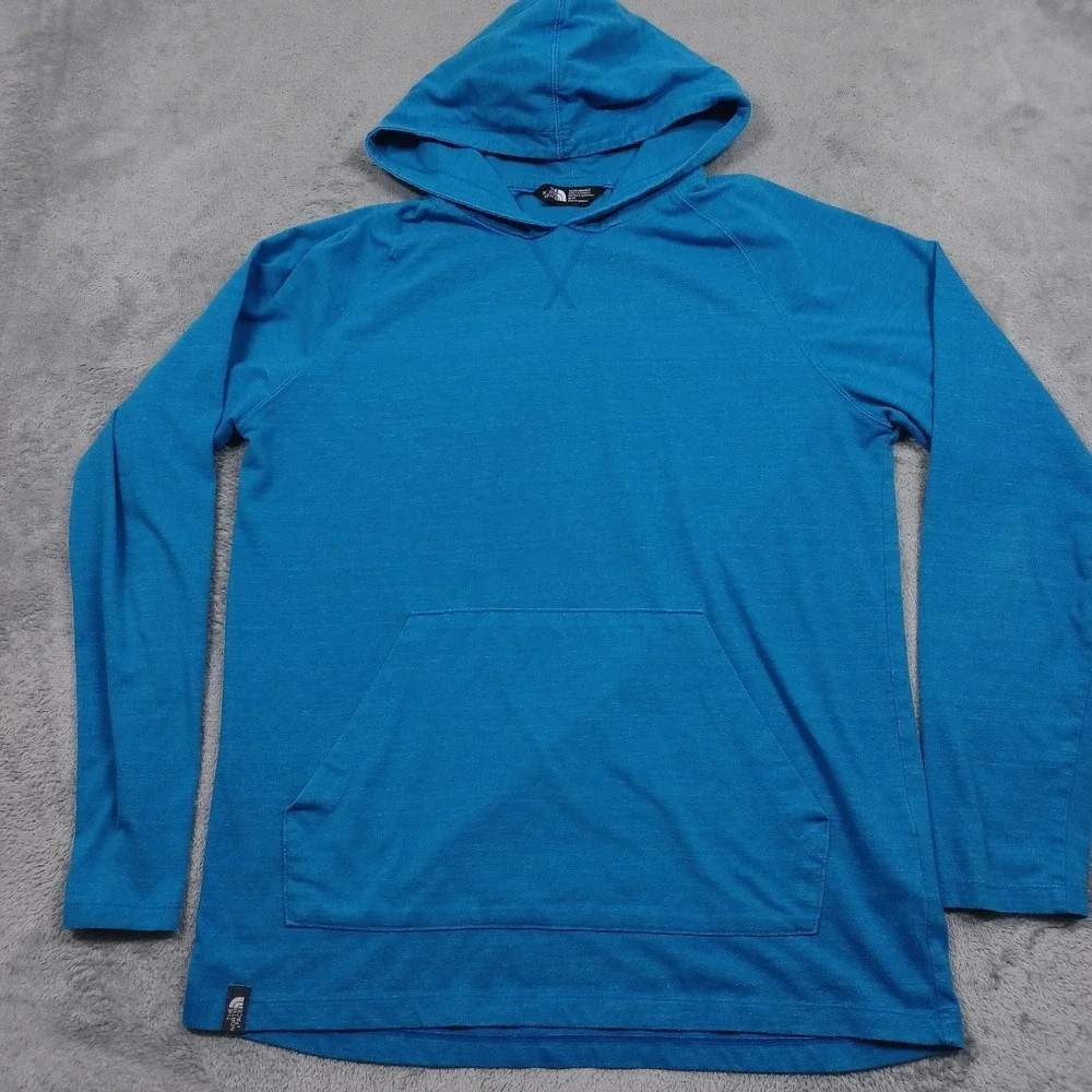 North Face Sweater Mens Medium Blue Hoodie Pullover‎ Outdoor Casual